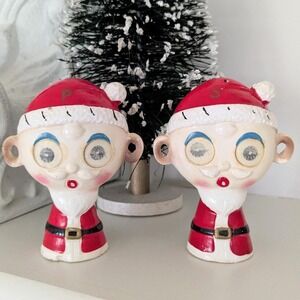 Rare Vintage Capri Creations Winking Santa Salt‎ Pepper Shakers Christmas Japan